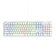 JLab Nightfall Wired Gaming Keyboard, RGB, Media Dial, Anti-Ghost, Full-Size, White