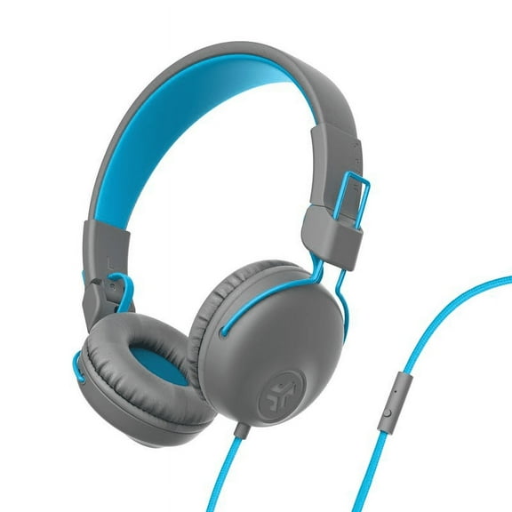JLab Audio Studio On-Ear Headphones & Over-Ear Headphones, Foldable, Grey/Blue