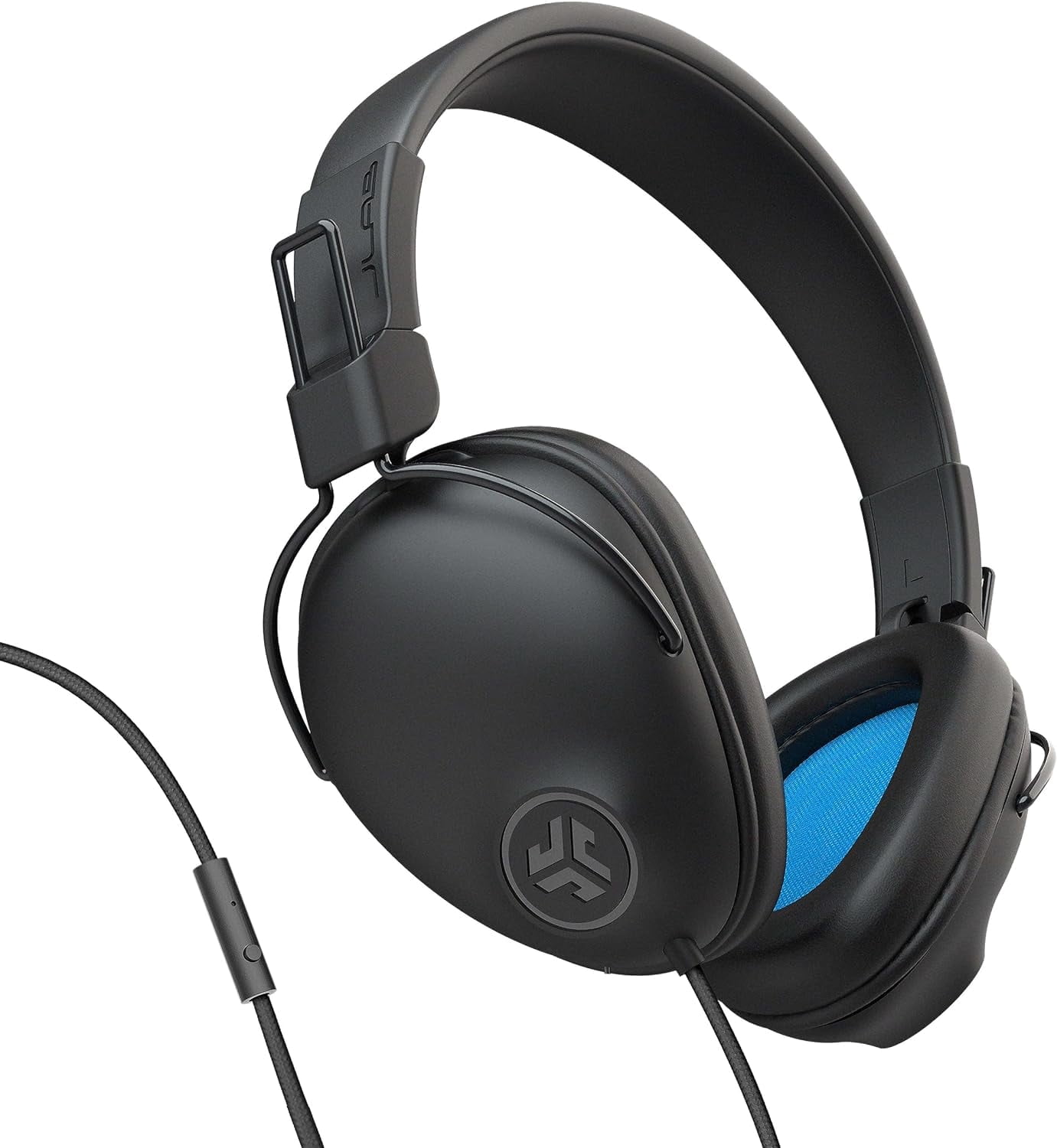 JLab Studio Pro Over-Ear Headphones, Wired Headphones, Tangle Free Cord, Ultra-Plush Faux Leather with Cloud Foam Cushions, 40mm Neodymium Drivers with C3 Sound, Black