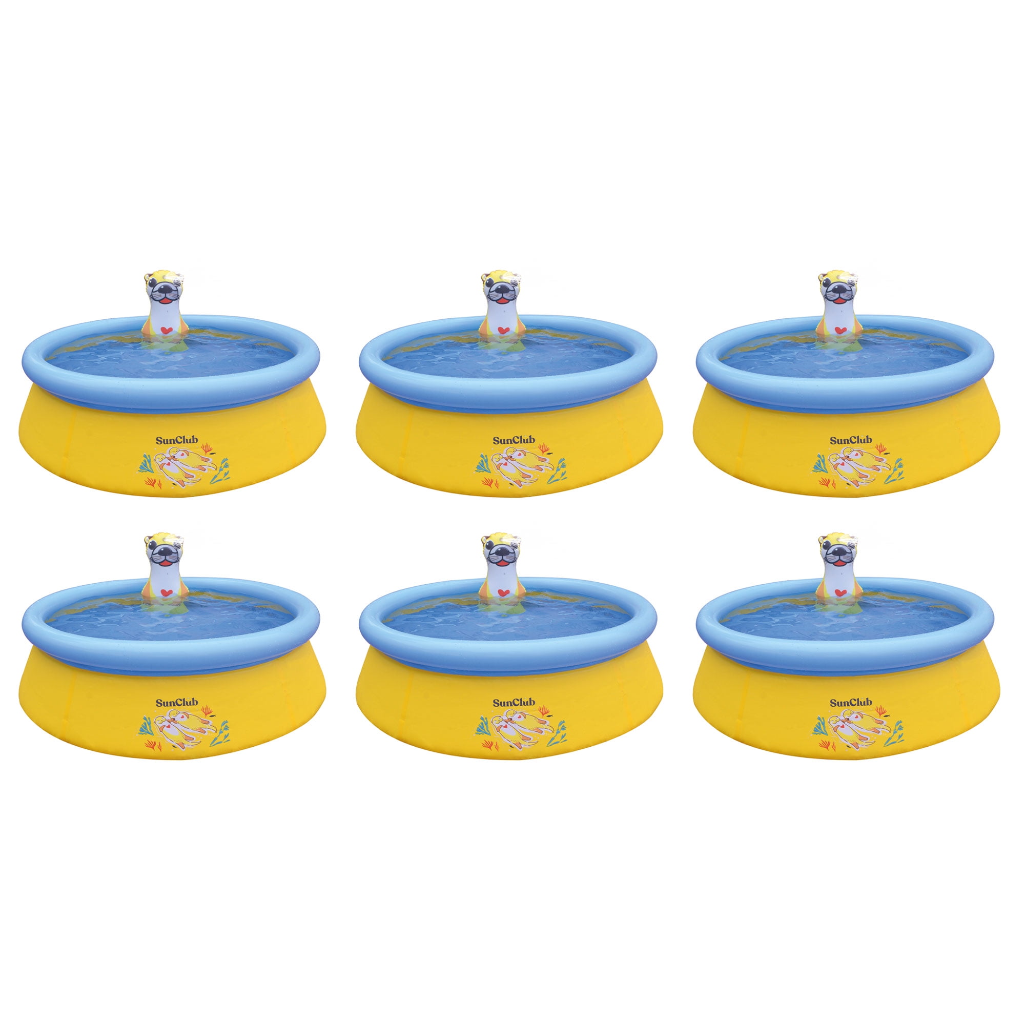 JLeisure 5' x 16.5" Sea Otter Inflatable Above Ground Kid Pool, 6 Pack