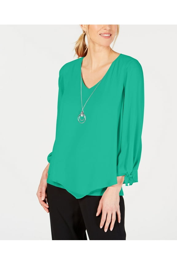 Asymmetrical Necklace Blouse Winding Vines M