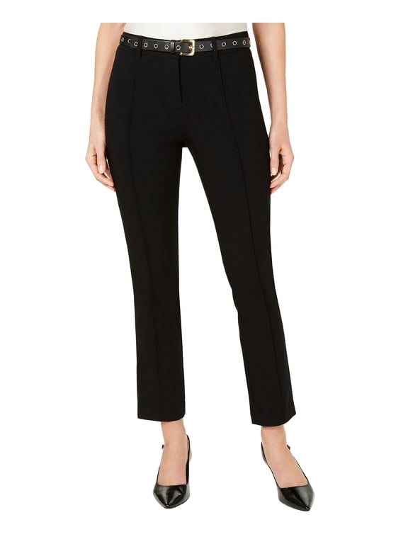 Womens Belted Seam Suit Separate Pants Deep Black 12