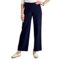 thumbnail image 1 of JM Collection Button Hem Wide Leg Pants Intrepid Blue XL, 1 of 1