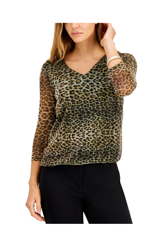 Cheetah Print Shine Top Neutral Combo M