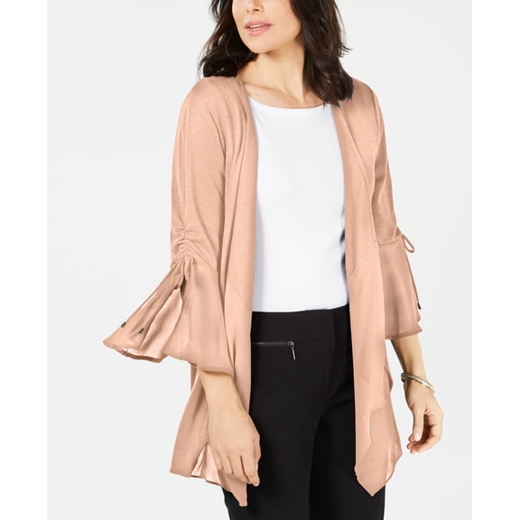 JM Collection Chiffon Trim Bell Sleeve Cardigan Casabella XL
