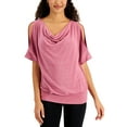 thumbnail image 1 of JM Collection Cold Shoulder Metallic Top Red Violet M, 1 of 1