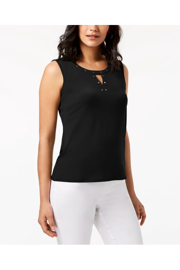 Embellished Tank Top Deep Black XS