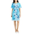 thumbnail image 1 of JM Collection Flutter Sleeve Printed Dress Ocean Turquiose Combo L, 1 of 1