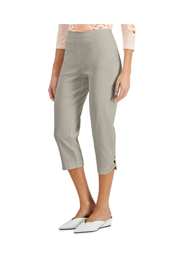 Lattice Hem Capri Pants Stonewall S