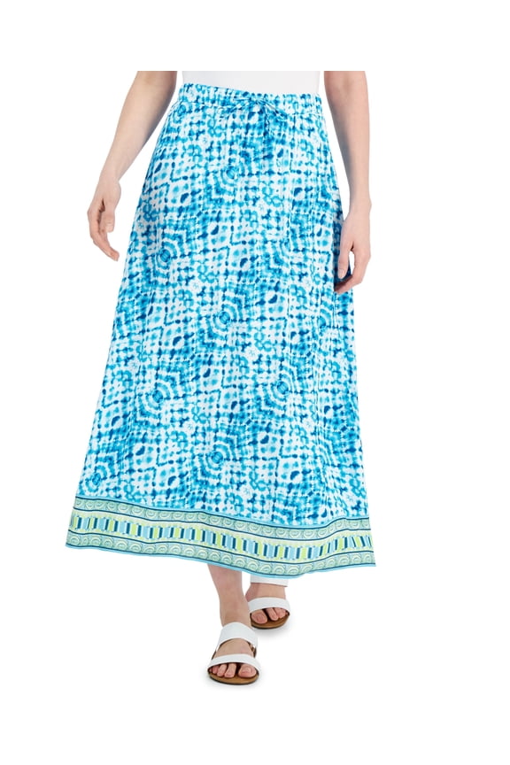 Petite A-Line Maxi Skirt Seafoam Blue Combo PM