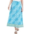 thumbnail image 1 of JM Collection Petite A-Line Maxi Skirt Seafoam Blue Combo PS, 1 of 1