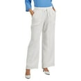 thumbnail image 1 of JM Collection Petite Cotton Gauze Wide Leg Pants Bight White PM, 1 of 1