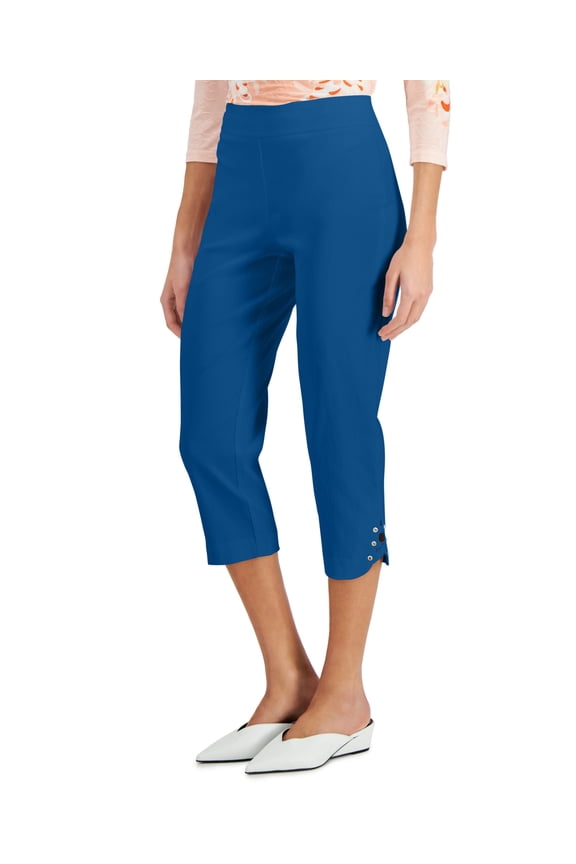Petite Crisscross Hem Capri Pants Blue Isle PXS