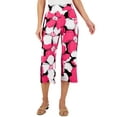 thumbnail image 1 of JM Collection Petite Cropped Floral Print Lounge Pants Fuchsia Purple Combo PL, 1 of 1