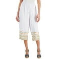 thumbnail image 1 of JM Collection Petite Dyed-Hem Wide-Leg Capri Pants Stone Combo PL, 1 of 1