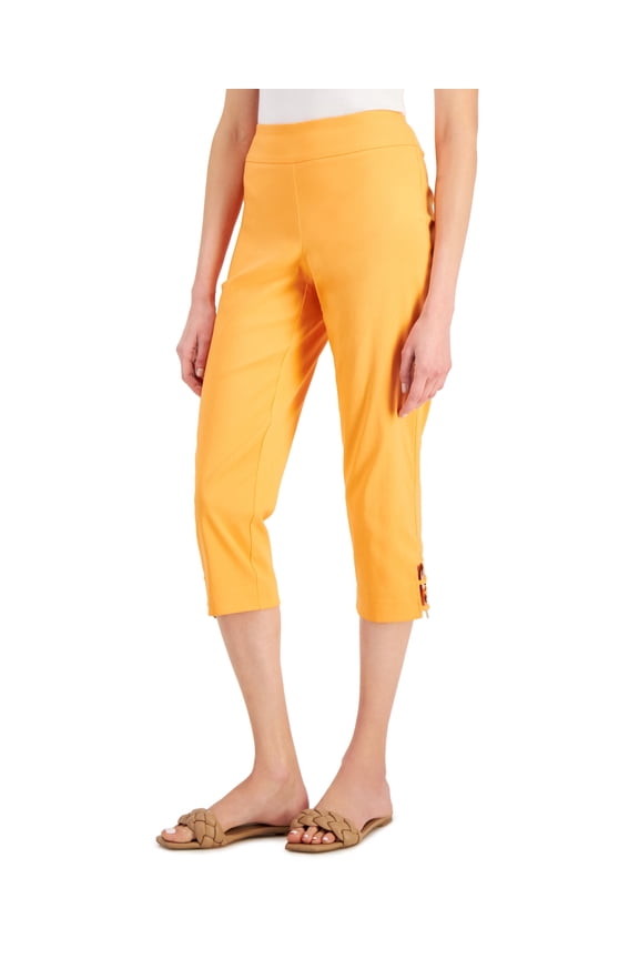 Petite Embellished Capri Pants Bright Tangelo PXL