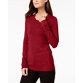 thumbnail image 1 of JM Collection Petite Embellished Cuff Sweater New Red Amore PM, 1 of 1