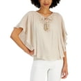 thumbnail image 1 of JM Collection Petite Embellished Poncho Tunic Sugar Sand PL, 1 of 1