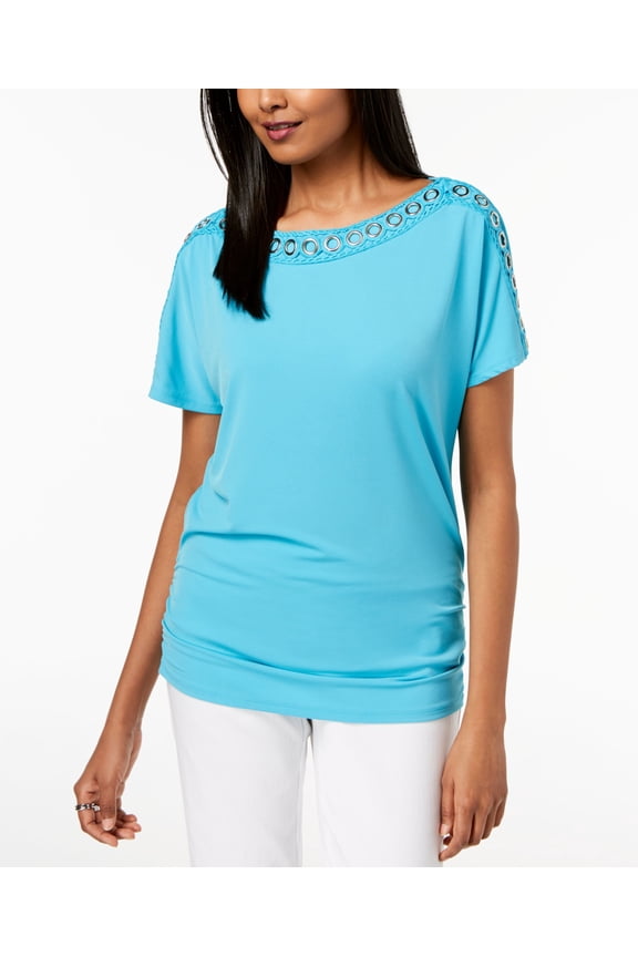 Petite Grommet Trim Top Reef Aqua PL