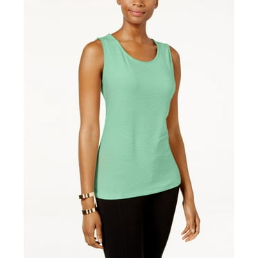 JM Collection Petite Jacquard Tank Mint Julip PXL