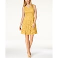 thumbnail image 1 of JM Collection Petite Lace A Line Dress Fresh Yellow PL, 1 of 1