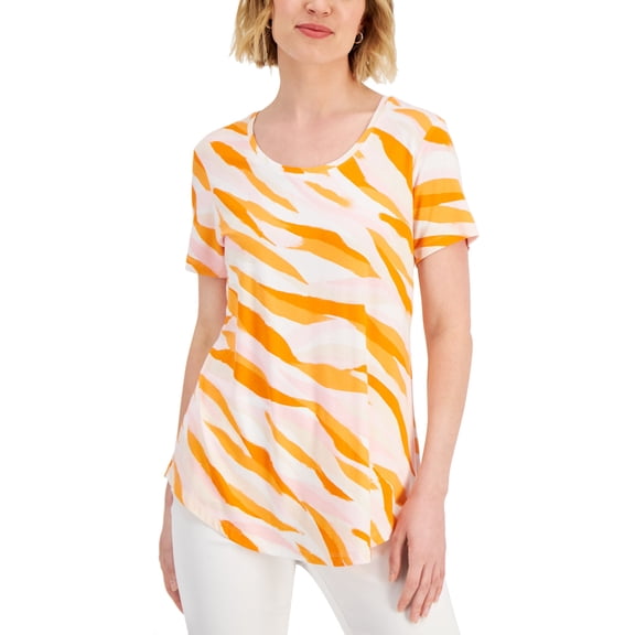 JM Collection Petite Lagoon Ripple Top Bright Tang Combo PM