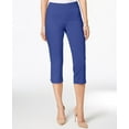 thumbnail image 1 of JM Collection Petite Lattice Hem Capri Pants Blue PXS, 1 of 1