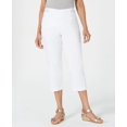 thumbnail image 1 of JM Collection Petite Metallic Detail Tummy Control Capris Bright White P/L, 1 of 2