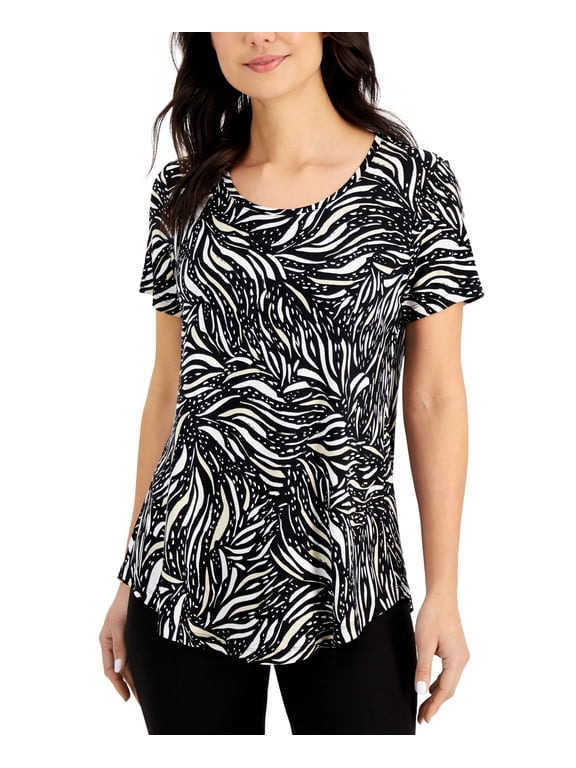Petite Print Top Deep Black Combo PXS