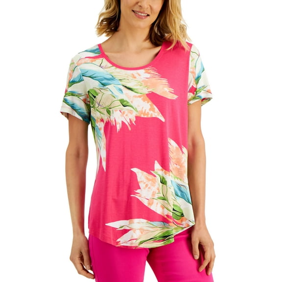 JM Collection Petite Printed Top Berry Sorbet Combo PXS