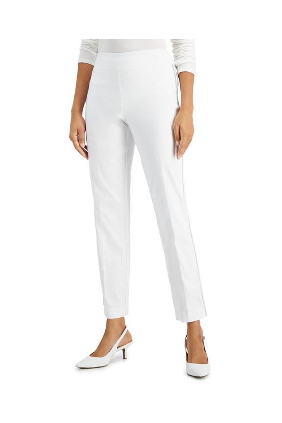Petite Pull On Side Striped Pants Bright White PS