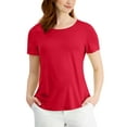 thumbnail image 1 of JM Collection Petite Scoop Neck T-Shirt Cherry Flame PL, 1 of 1