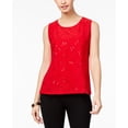 thumbnail image 1 of JM Collection Petite Sequined Jacquard Shell (New Red Amore, Petite Medium), 1 of 1
