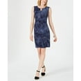 thumbnail image 1 of JM Collection Petite Sequined Keyhole Dress Indigo Tie Dye PM, 1 of 1