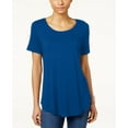 thumbnail image 1 of JM Collection Petite Shirttail Hem Top Blue PL, 1 of 1