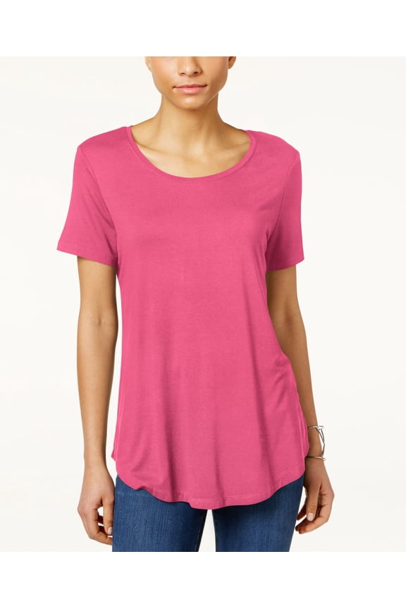 Petite Shirttail Hem Top Peony Bloom PXS