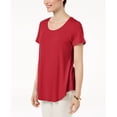 thumbnail image 1 of JM Collection Petite Shirttail Hem Top Pink Twist PXS, 1 of 1