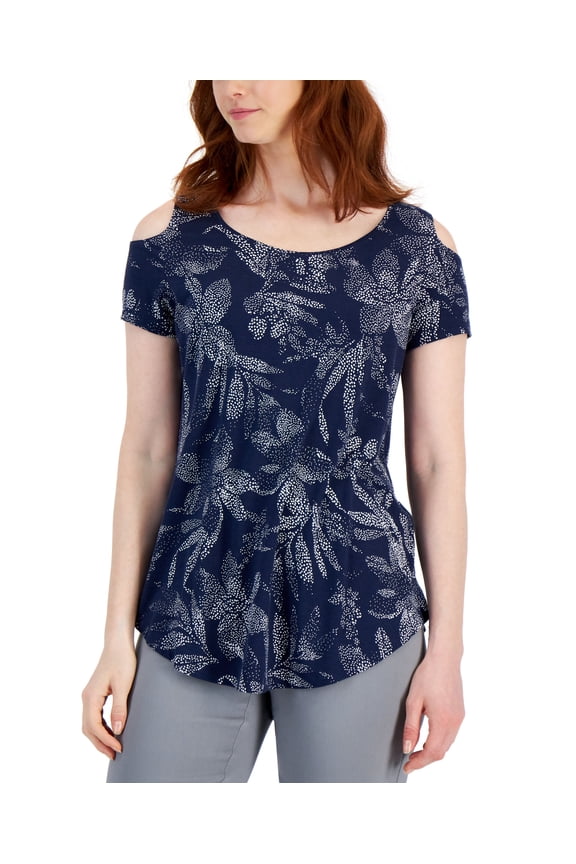 Petite Stipple Lush Cold Shoulder Top Intrepid Combo PS