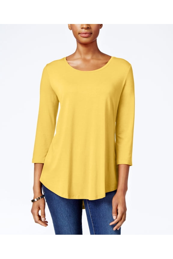 Petite Three Quarter Sleeve Top Lemon Frost P/M
