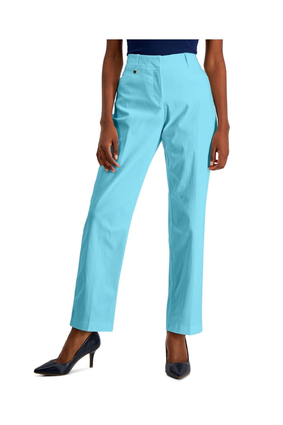 Petite Tummy Control Curvy Fit Pants Seafoam Blue 8P