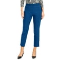 thumbnail image 1 of JM Collection Petite Tummy Control Pull On Ankle Pants Blue Isle PS, 1 of 1