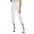 thumbnail image 1 of JM Collection Petite Tummy Control Pull On Ankle Pants Bright White PXL, 1 of 4