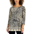 thumbnail image 1 of JM Collection Petite Wild Movement Embellished Printed Tunic Stone Combo PM, 1 of 1
