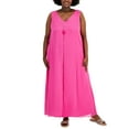 thumbnail image 1 of JM Collection Plus Size Chiffon Overlay Maxi Dress Fuchsia Tulip 1X, 1 of 1