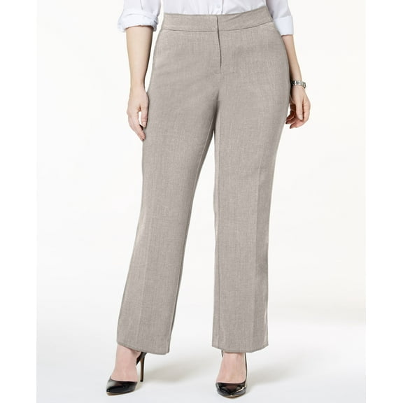 JM Collection Plus Size Curvy-Fit Straight-Leg Pants Stonewall 24W