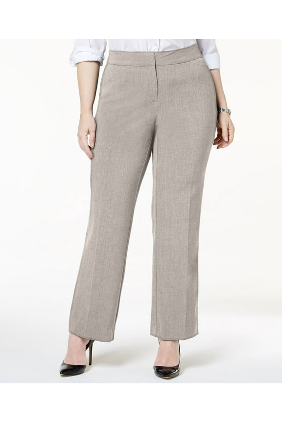 Plus Size Curvy-Fit Straight-Leg Pants Stonewall 24W