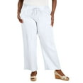 thumbnail image 1 of JM Collection Plus Size Gauze Drawstring Pants Bright White 4X, 1 of 1