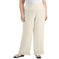 thumbnail image 1 of JM Collection Plus Size Gauze Pants Sugar Sand 1X, 1 of 1