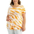 thumbnail image 1 of JM Collection Plus Size Lagoon Ripple Top Bright Tangelo Combo 3X, 1 of 1