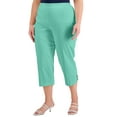 thumbnail image 1 of JM Collection Plus Size Lattice Hem Capri Pants Beveled Glass 4X, 1 of 1